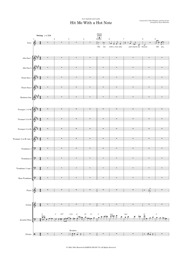 Hit Me With A Hot Note (arr. Daryl McKenzie)