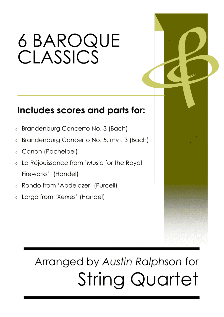 6 Baroque Classics - string quartet bundle / book / pack (arr. Austin Ralphson)