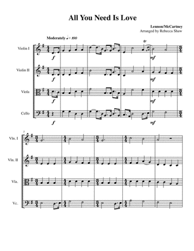 All You Need Is Love (arr. Rebecca Shaw)