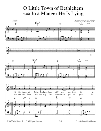 O Little Town Of Bethlehem with In A Manger He Is Lying (arr. Hal Wright)