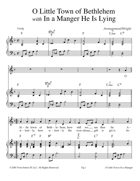 O Little Town Of Bethlehem with In A Manger He Is Lying (arr. Hal Wright)