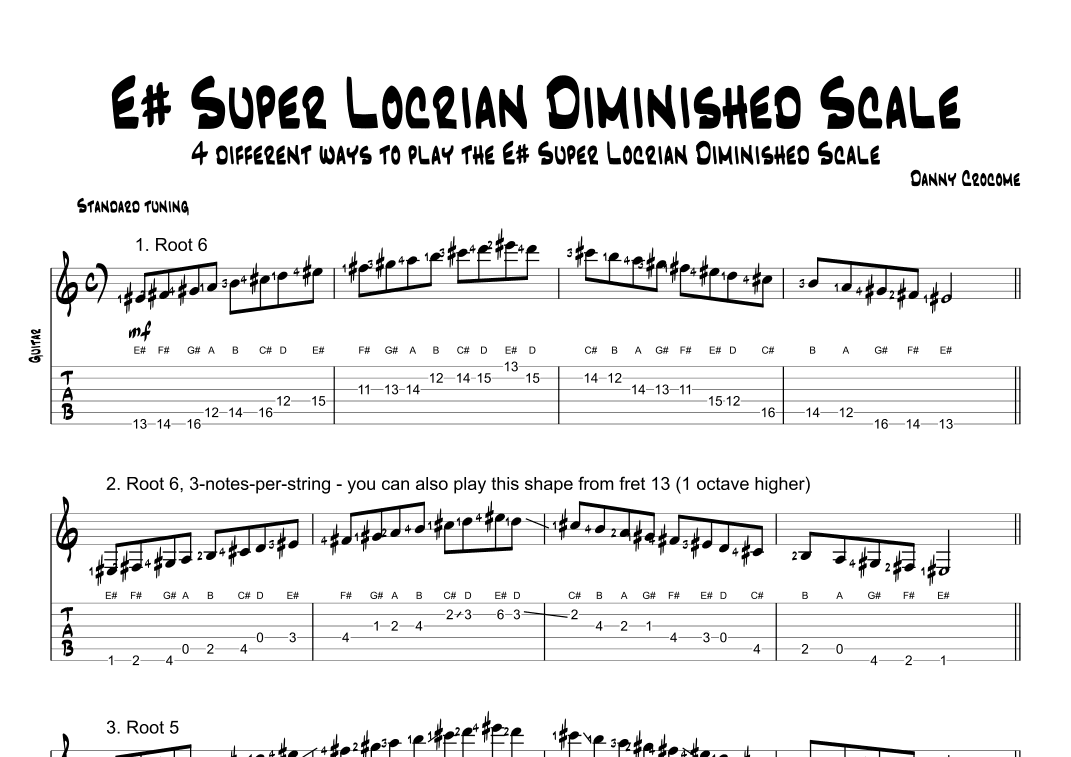 E# Super Locrian Diminished Scale (4 Ways to Play)