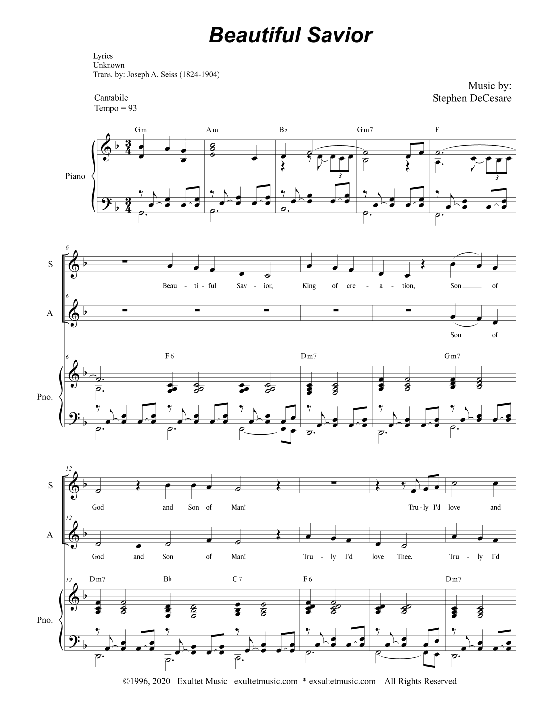 Beautiful Savior (2-part choir - (SA)