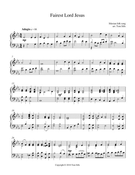 Fairest Lord Jesus (arr. Tom Sills)