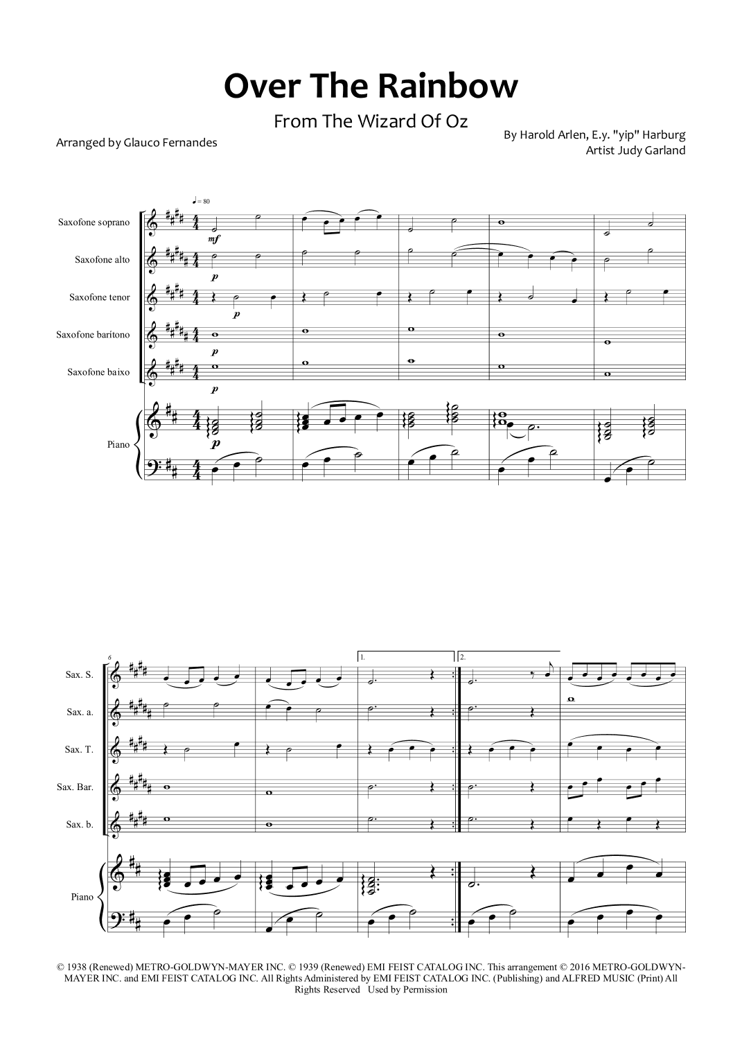 Over The Rainbow (arr. Glauco Fernandes)