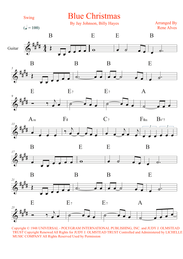 Blue Christmas (arr. Rene Alves)
