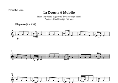 La Donna è Mobile (arr. Rodrigo Faleiros)