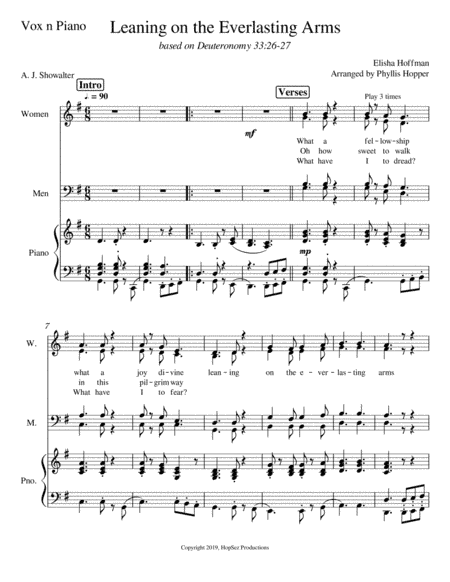 Leaning On The Everlasting Arms - SATB Piano (arr. Phyllis Hopper)