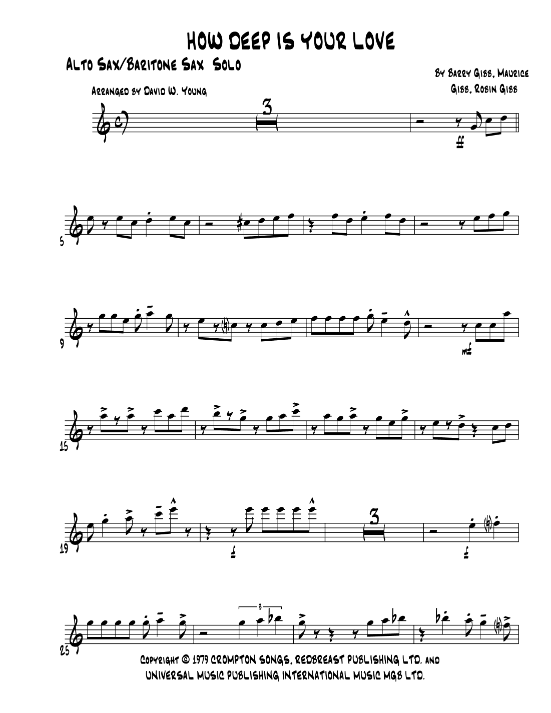 How Deep Is Your Love (arr. David W. Young)