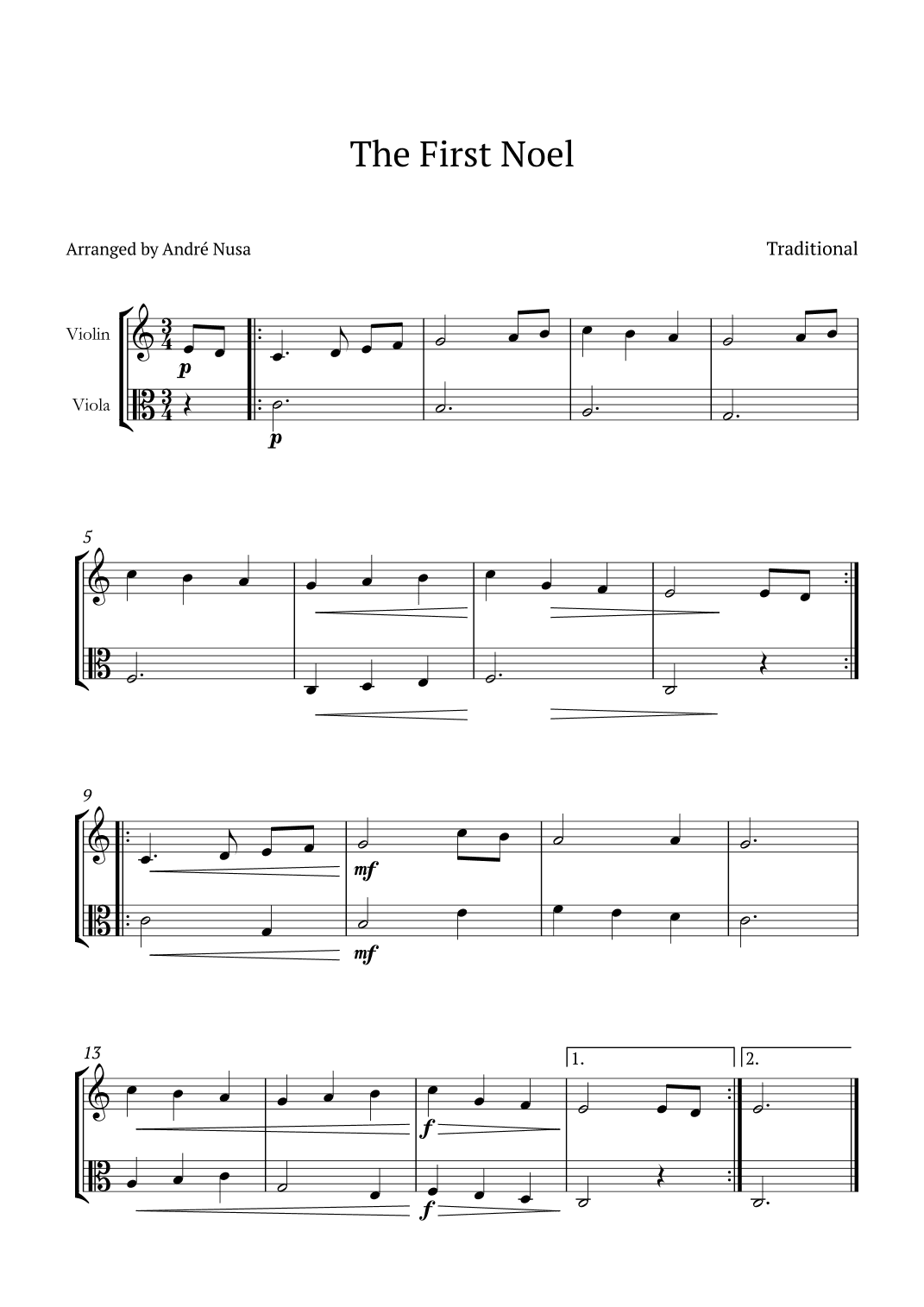The First Noel (arr. André Nusa)