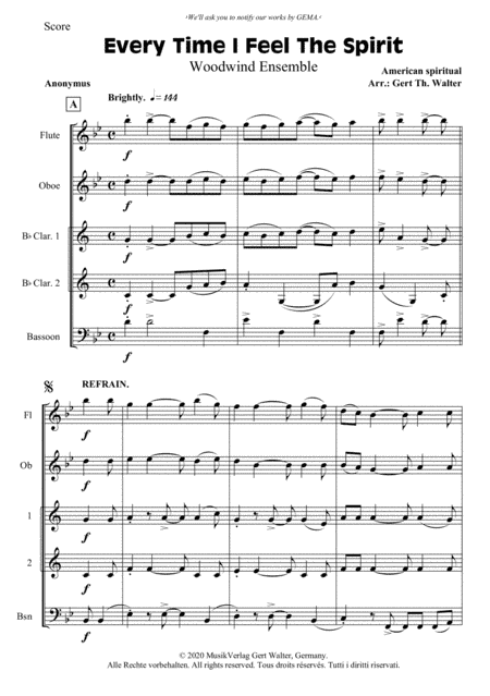 Every Time I Feel The Spirit (arr. Gert Th. Walter)