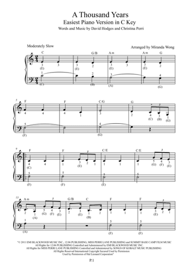 A Thousand Years (arr. Miranda Wong)