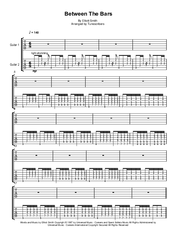 Between The Bars (arr. Tunescribers)
