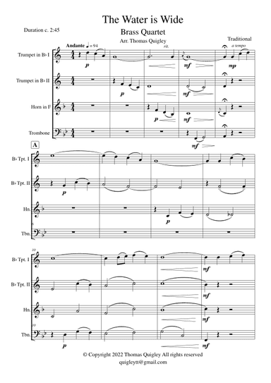 The Water is Wide (arr. Thomas Quigley)