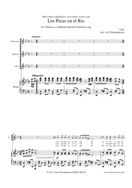 Los Peces en El Rio - 2 Voice Choir, Voice Solo, and Piano (arr. Anne L Christopherson GRSM ARCM)