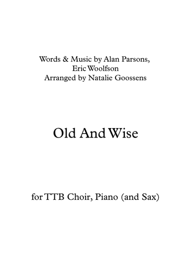 Old And Wise (arr. Natalie Goossens)