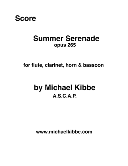 Summer Serenade, opus 265