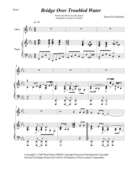 Bridge Over Troubled Water (arr. James M. Guthrie, ASCAP)