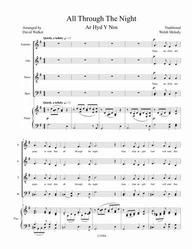 All Through The Night (arr. David Walker)