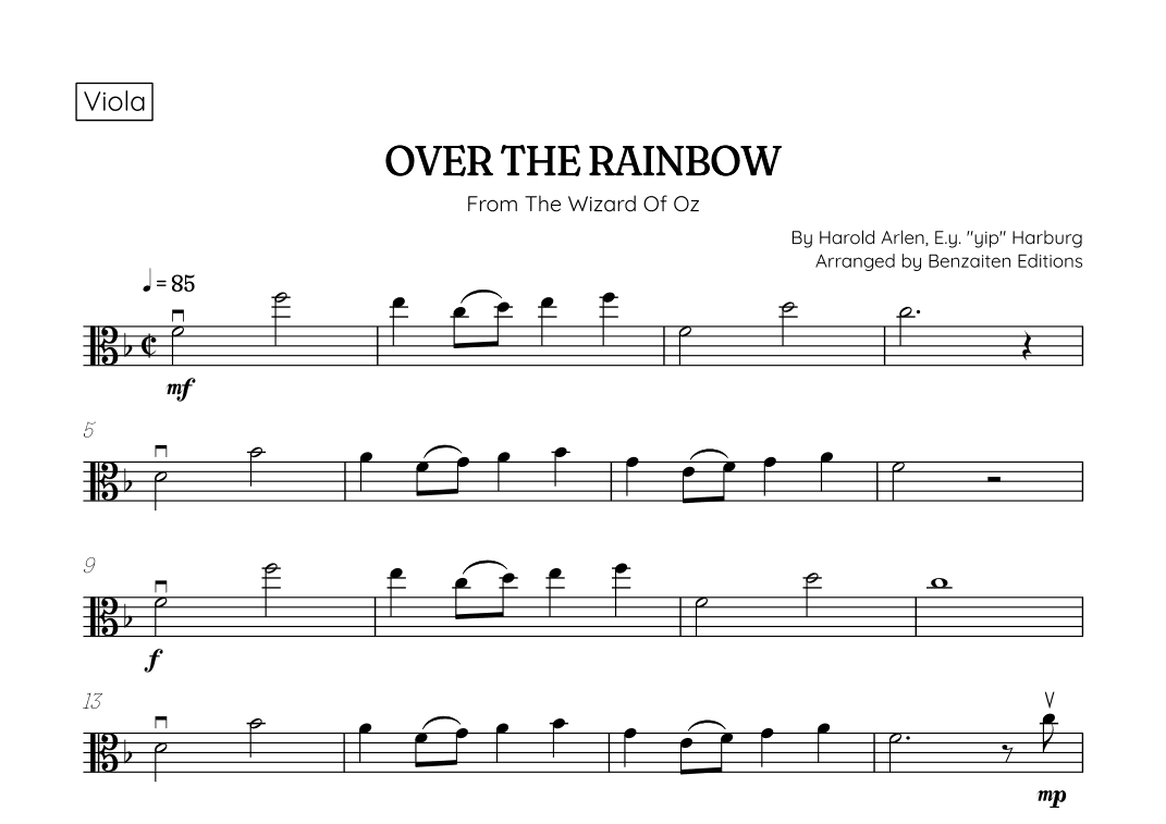 Over The Rainbow (arr. Benzaiten Editions)