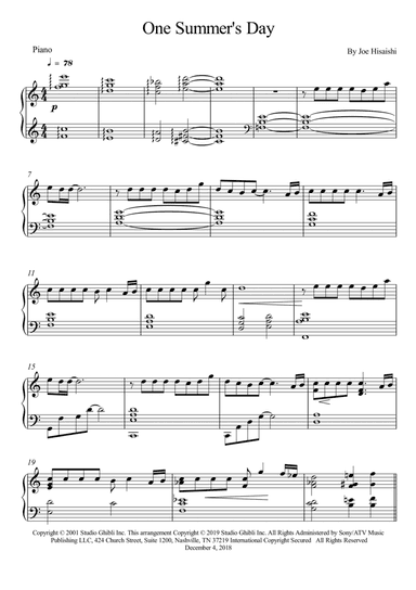One Summer's Day (arr. Wesley S. SIlva)