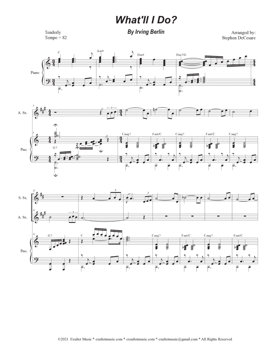 What'll I Do? (Duet for Soprano and Alto Saxophone) (arr. Stephen DeCesare)