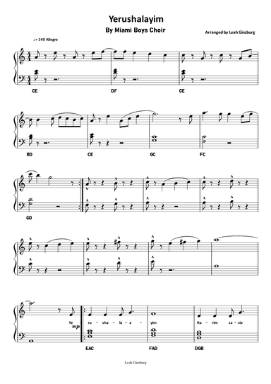 Yerushalayim by Miami Boys Choir (arr. Leah Ginzburg)