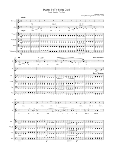 Rossini : Cat Duet for 2 Sopranos and String Orchestra (arr. Amir Awad)