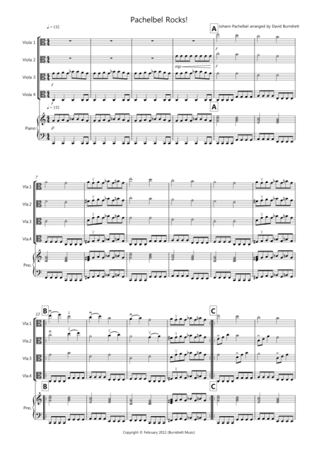 Pachelbel Rocks! for Viola Quartet (arr. David Burndrett)
