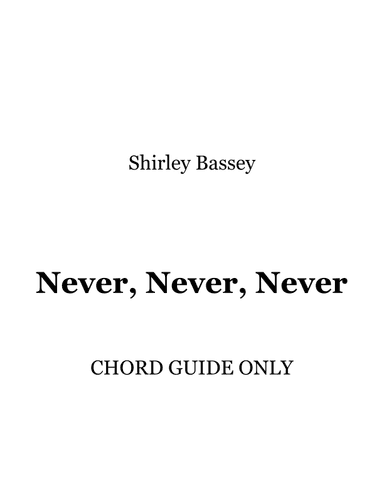 Never Never Never (arr. RWM)