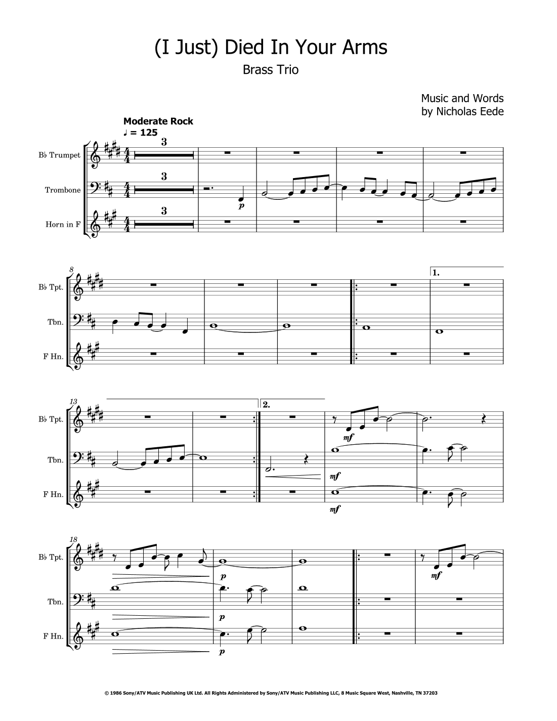 (i Just) Died In Your Arms (arr. David Lartey)