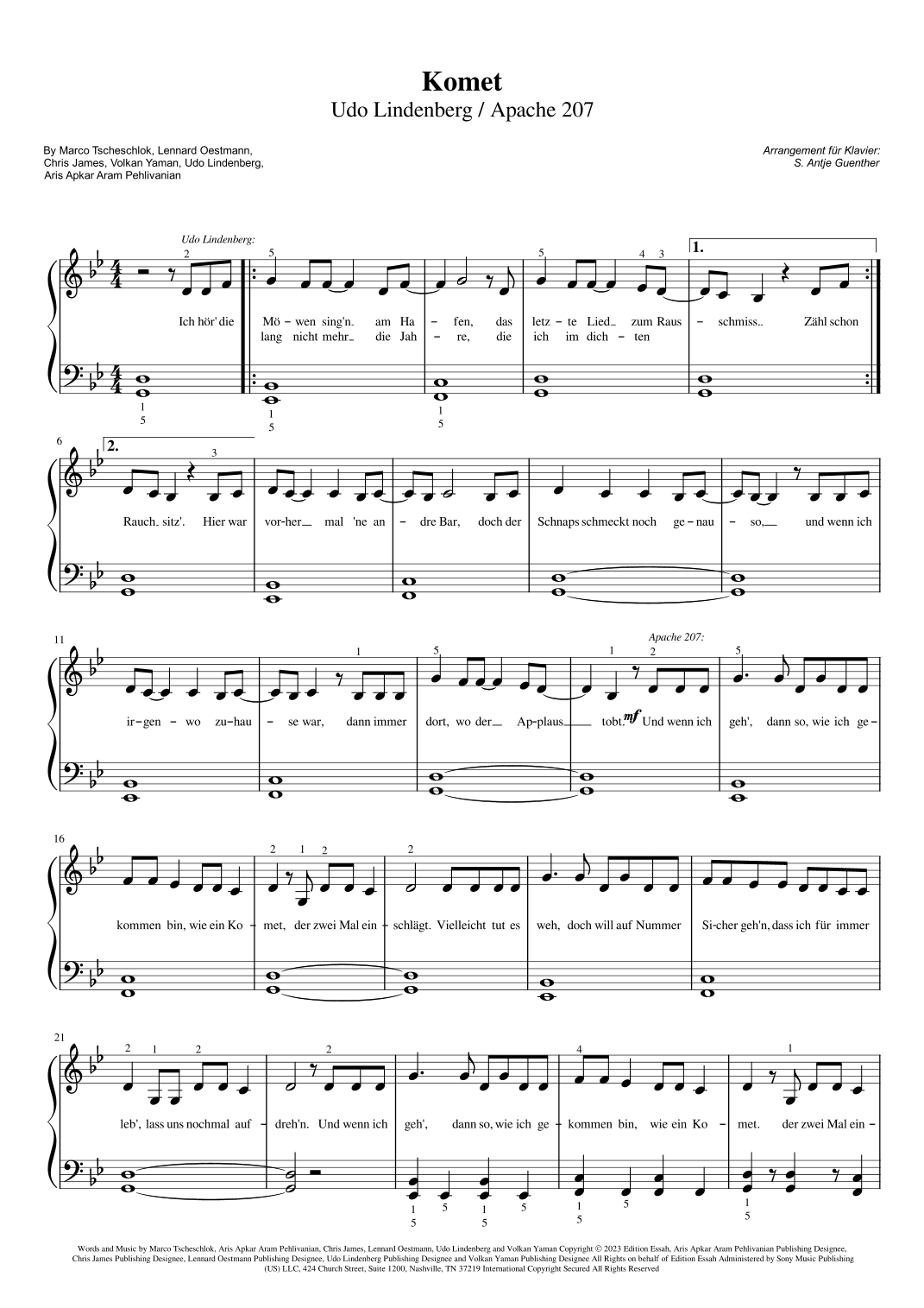 Komet (arr. Antje Günther)