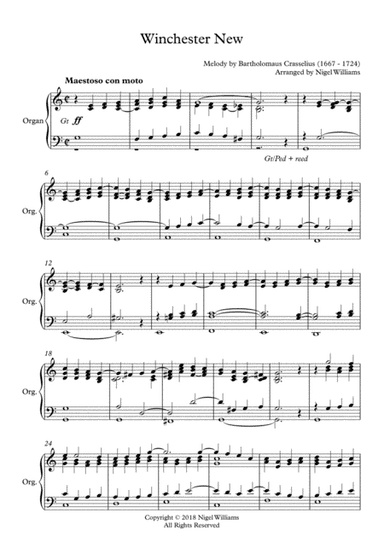Winchester New, for Organ (arr. Nigel Williams)