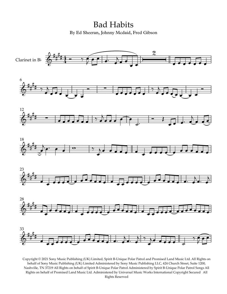 Bad Habits (arr. Robert Moody)
