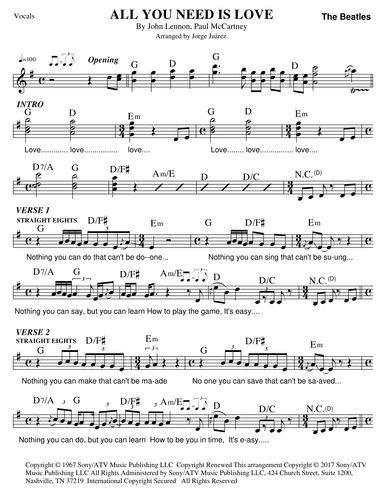 All You Need Is Love (arr. Jorge Juárez)