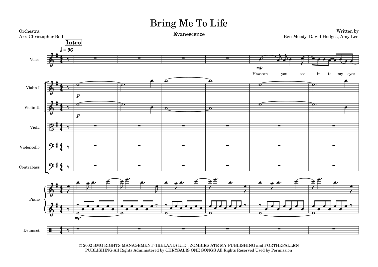 Bring Me To Life (arr. Christopher Bell)