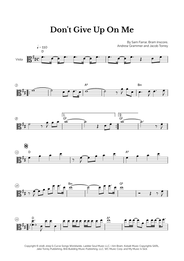Don't Give Up On Me (arr. Marcos Soares)