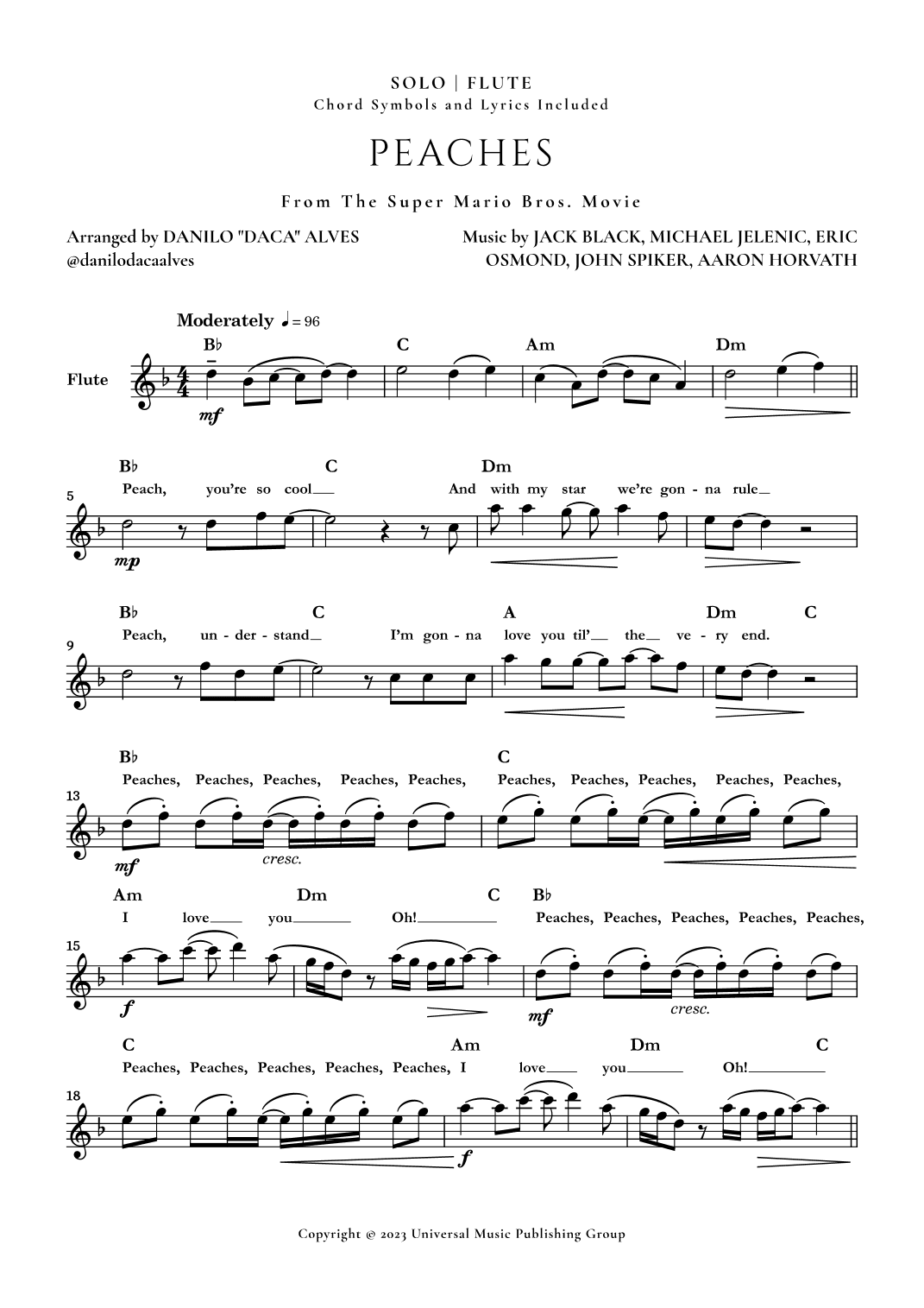 Peaches (arr. Danilo "Daca" Alves)