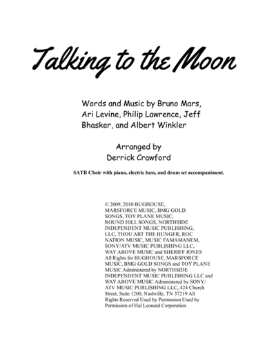 Talking To The Moon (arr. Derrick Crawford)