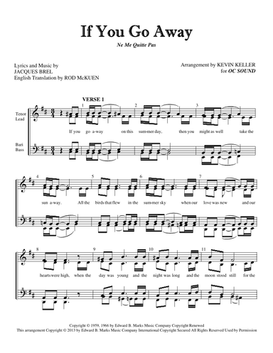 If You Go Away (arr. Kevin Keller)