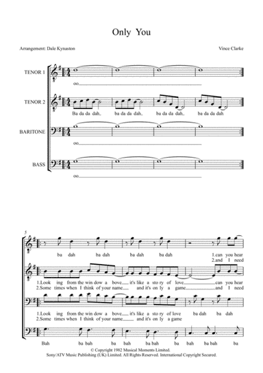Only You (arr. Dale Kynaston)