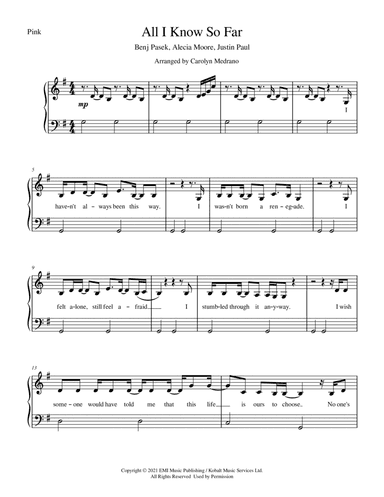 All I Know So Far (arr. Carolyn Medrano)