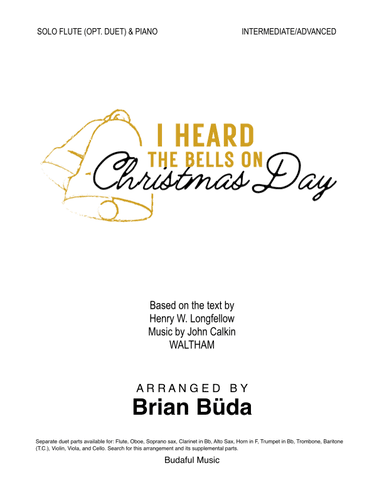 I Heard the Bells on Christmas Day - Flute solo (opt. duet) (arr. Brian Buda)