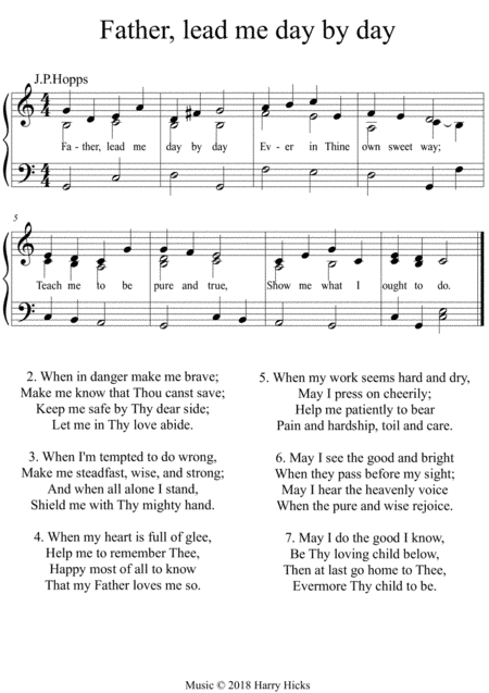 Father, lead my day by day. A new tune to a wonderful old hymn.