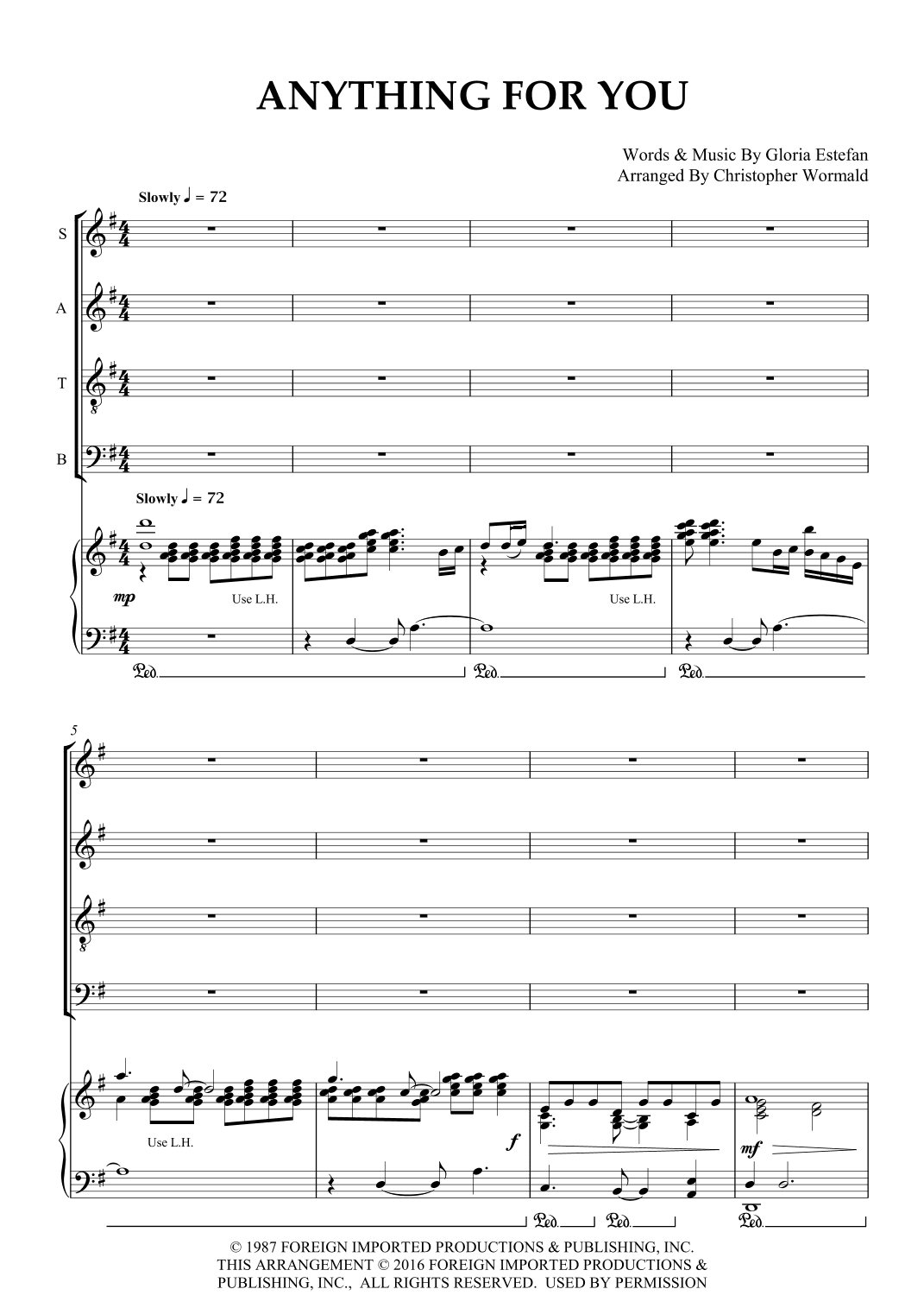 Anything For You (arr. Christopher Wormald)