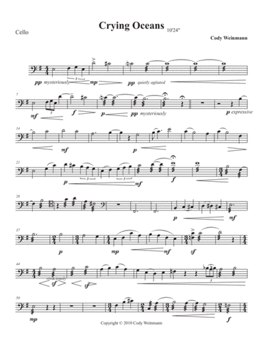 Crying Oceans-- Cello Part