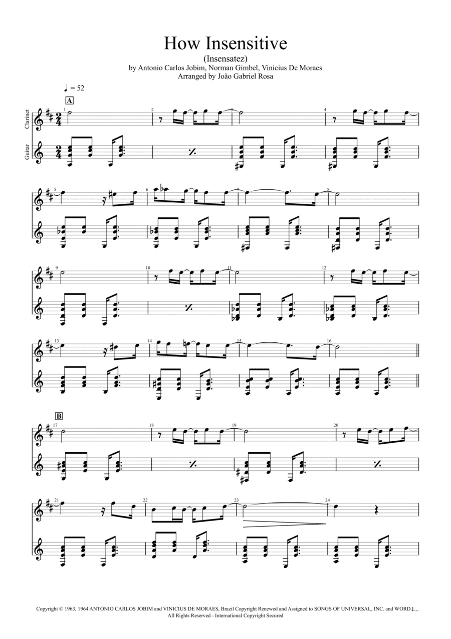 How Insensitive (insensatez) (arr. João Gabriel Rosa)