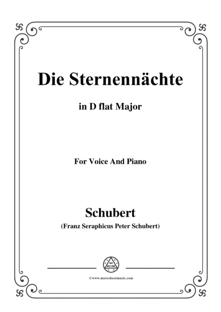 Schubert-Die Sternennächte,Op.165 No.2,in D flat Major,for Voice&Piano (arr. MSM)
