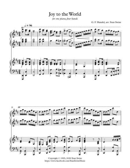 Joy to the World (piano duet) (arr. Stanford Swim)