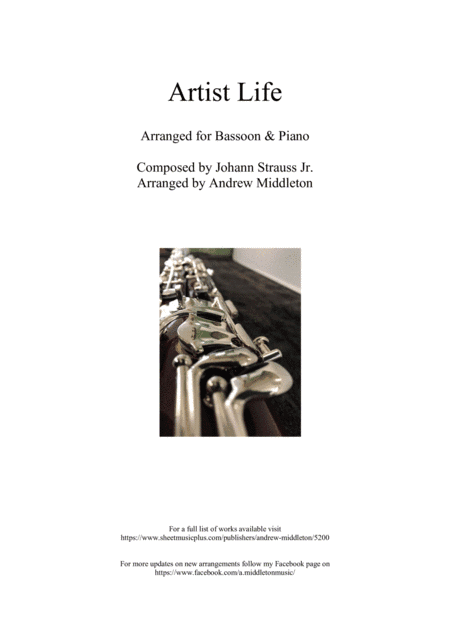 Artist's Life arranged for Bassoon and Piano (arr. Andrew Middleton)